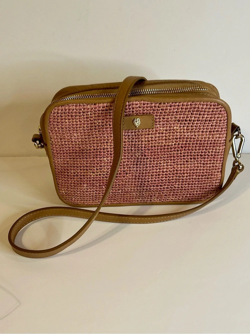 Helen Kaminski Pink Woven Crossbody Bag